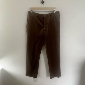 Men's Banana Republic Size 34 Taupe Velvet Dress Pants - Classic Straight Fit